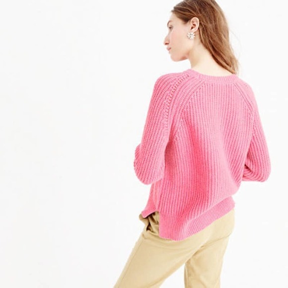 J. Crew Pointelle Knit Cable Pink Sweater - Picture 10 of 10